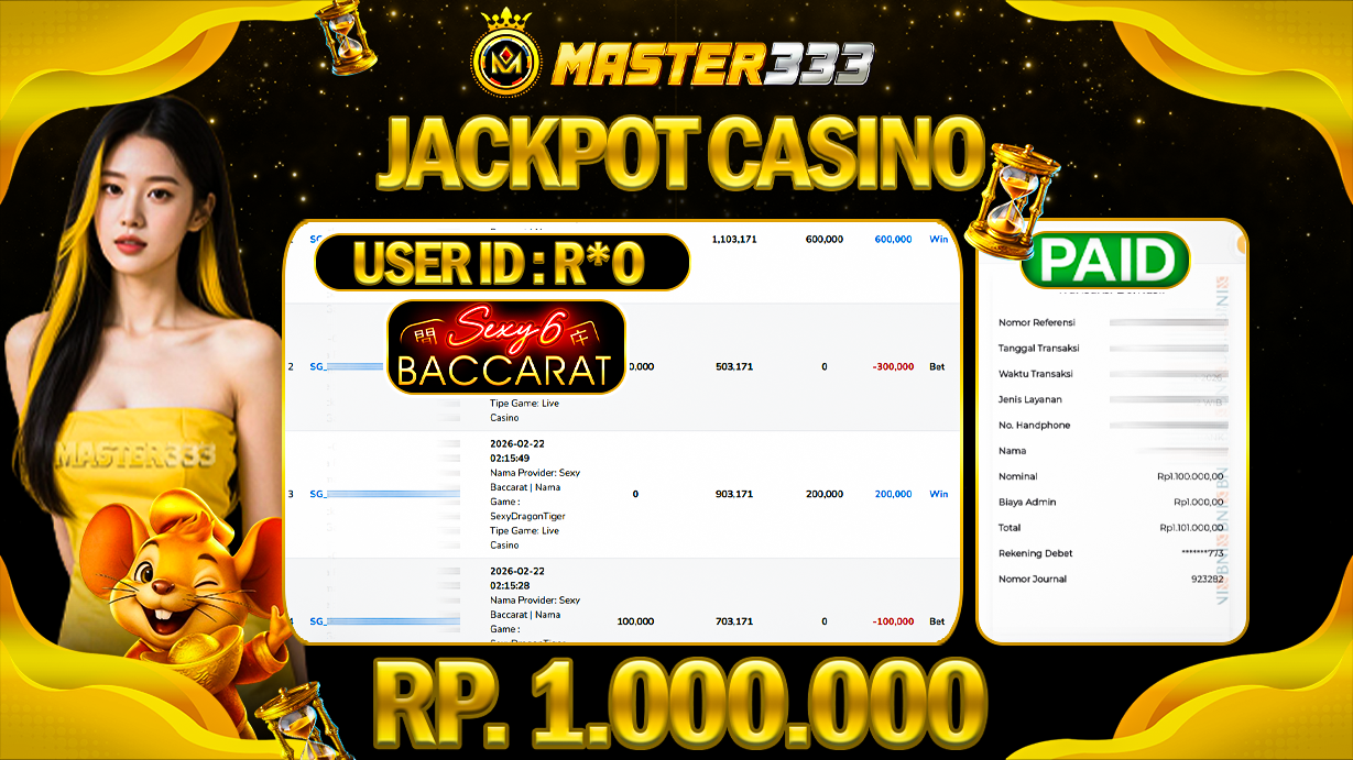 JACKPOT 1.100.000 JUTA DI SEXY BACCARAT CASINO GAMES LIVE BACCARAT SAH LUNAS