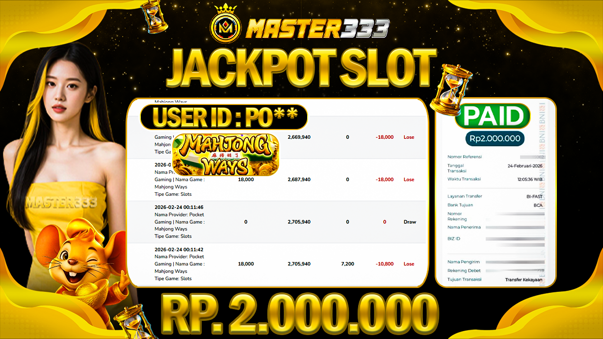 JACKPOT 2.000.000 JUTA DI PG SOFT SLOT GAMES MAHJONG WAYS 1 SAH LUNAS
