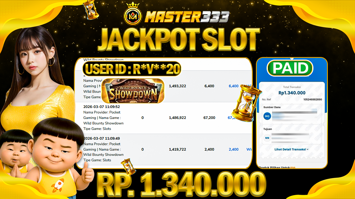 JACKPOT 1.340.000 JUTA DI SLOT PG SOFT GAMES WILD BOUNTY SHOWDOWN SAH LUNAS